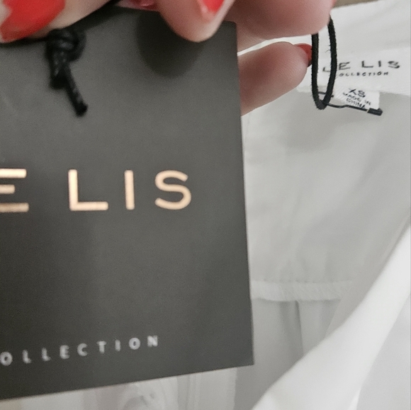 LE LIS Taylor White Ruffle Strap Dress. XS NWT - Picture 8 of 15